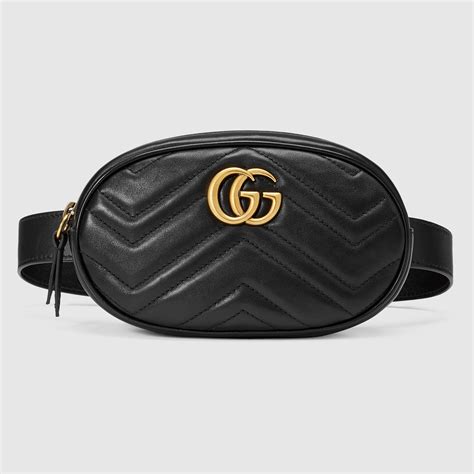 marsupio gucci nero replica|Marsupio GG Marmont matelassé in pelle nera .